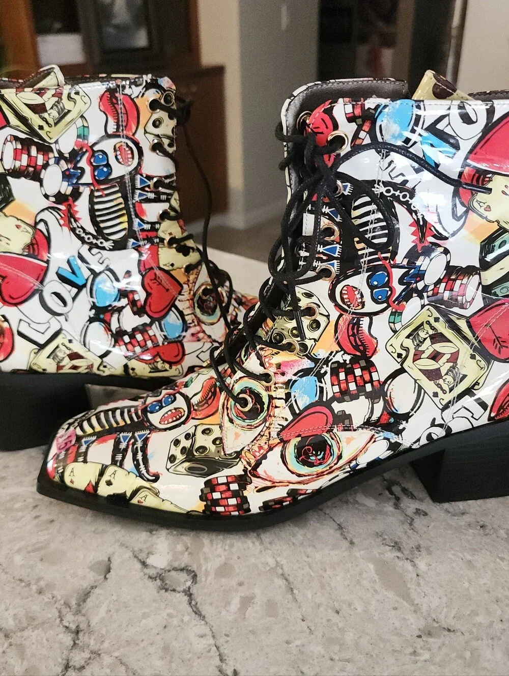 Bold & Beautiful Pop-Art Boots  Size 10